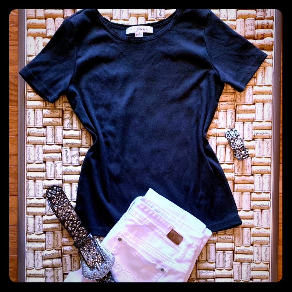 Rafael Classic Black Basic T-Shirt